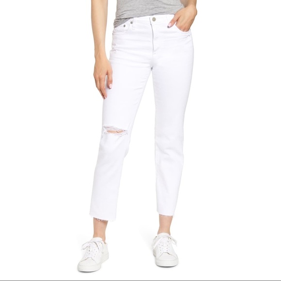 Isabelle Ripped High Waist Ankle Straight Jeans - Picture 3 of 12